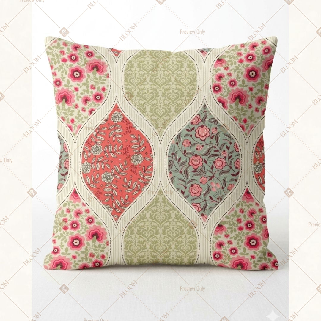 Pink Mughal Motif Cushion Cover Pack of 12