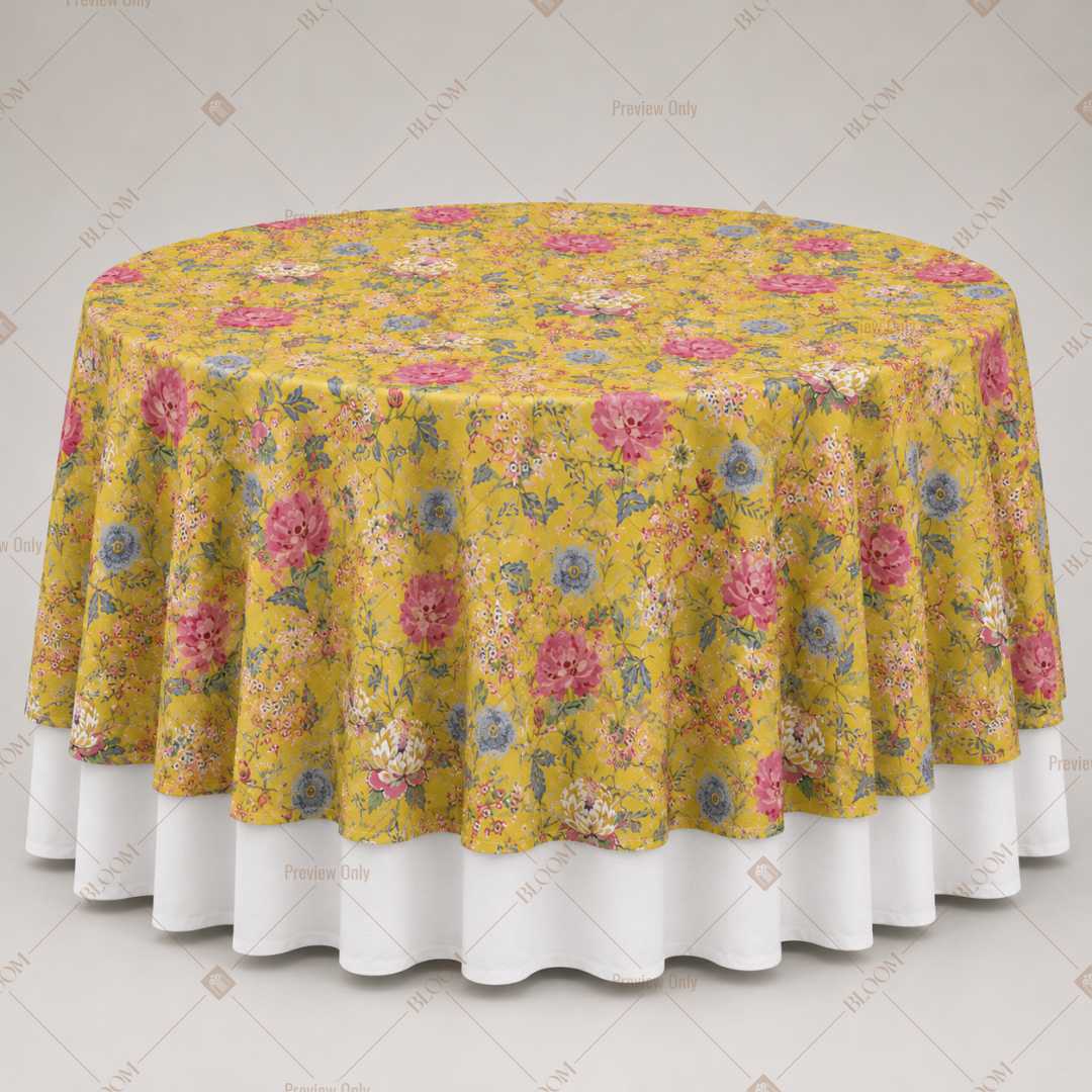 Mustard Floral Meadow Table Overlay Pack of 6