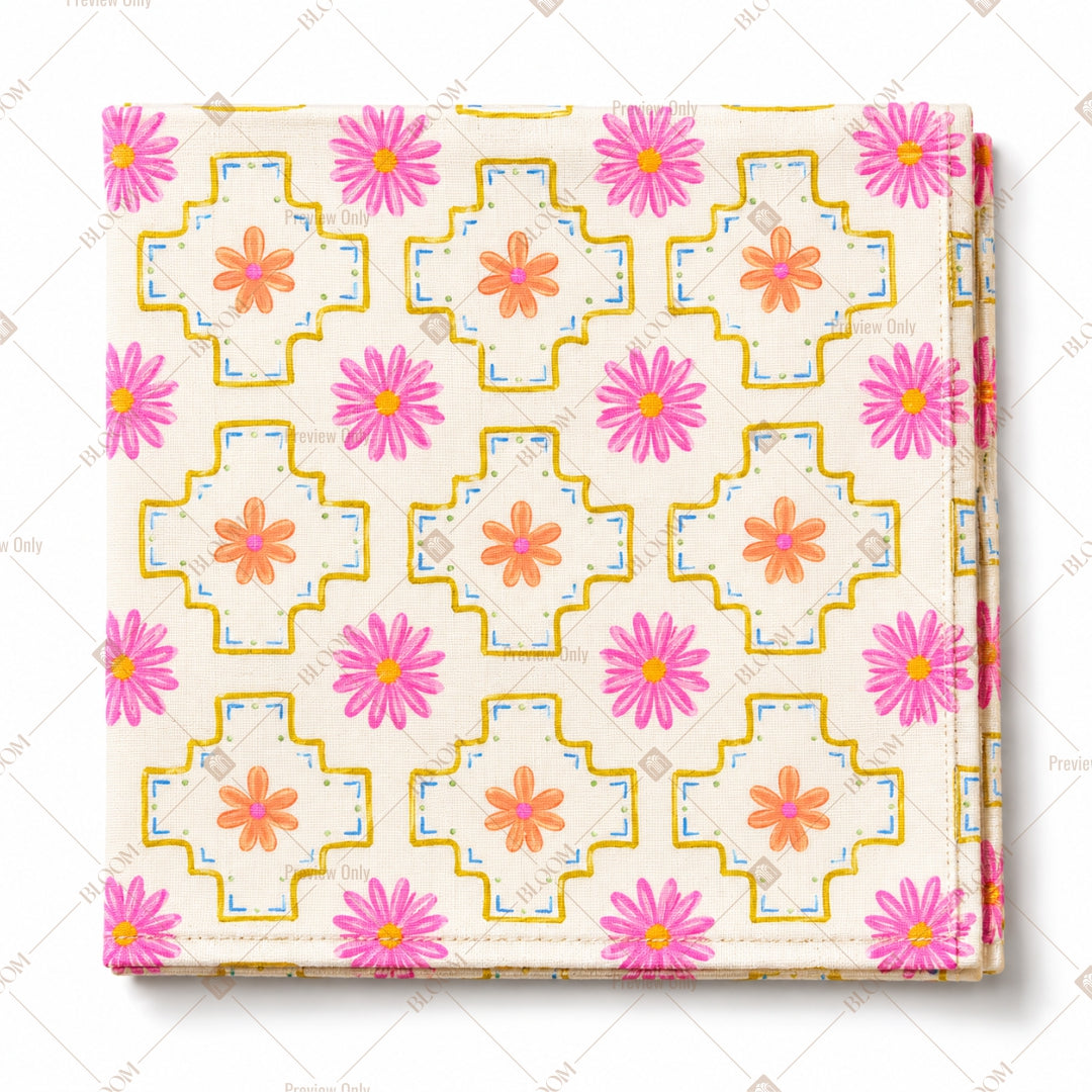 Pink Floral Medallion Pattern Design