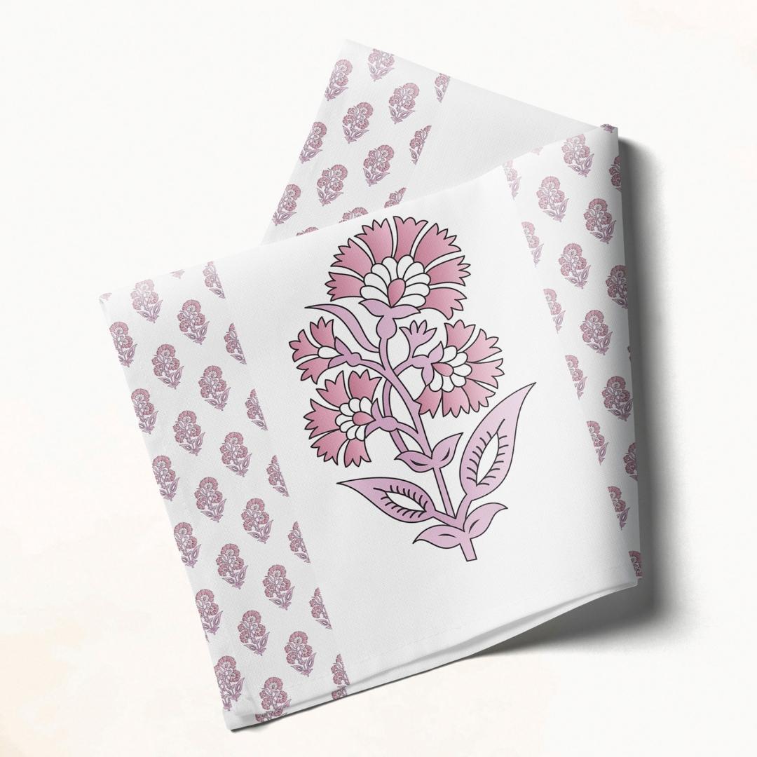 White and Pink Large Floral Centerpiece: Napkins 18" X 18" - Pack Of 20