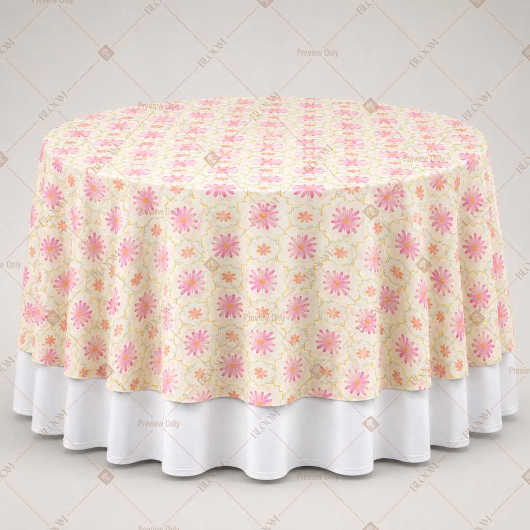 Blush Floral Stripe Table Overlay Pack of 6