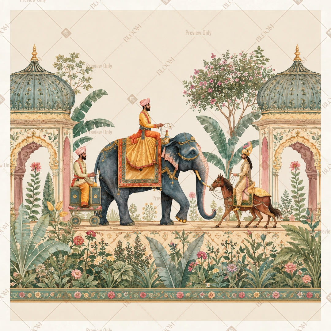 Elephant Palace Courtyard Square Backdrop
