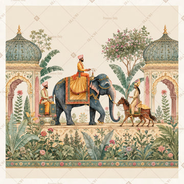 Elephant Palace Courtyard Square Backdrop