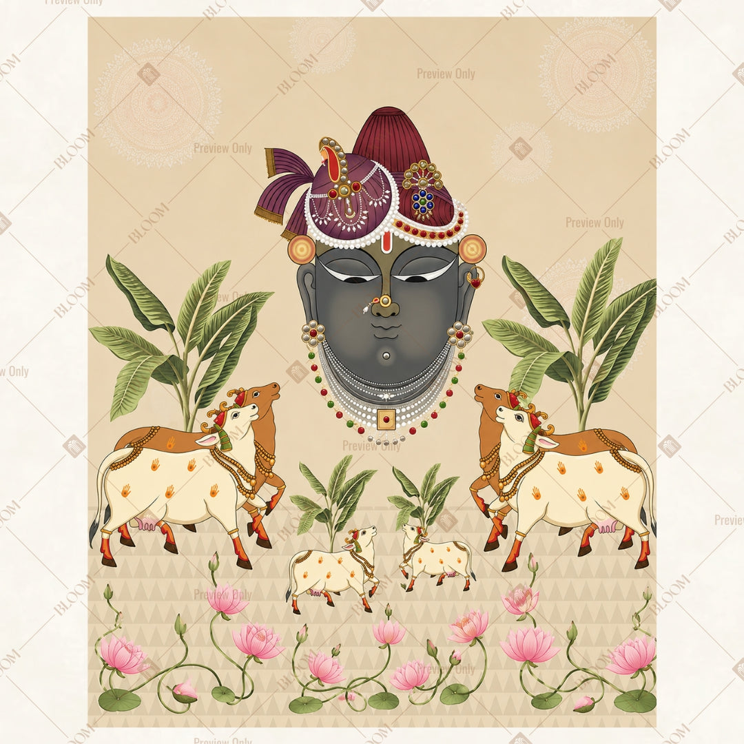 Floral Ganesha Garden Portrait Rectangle Backdrop