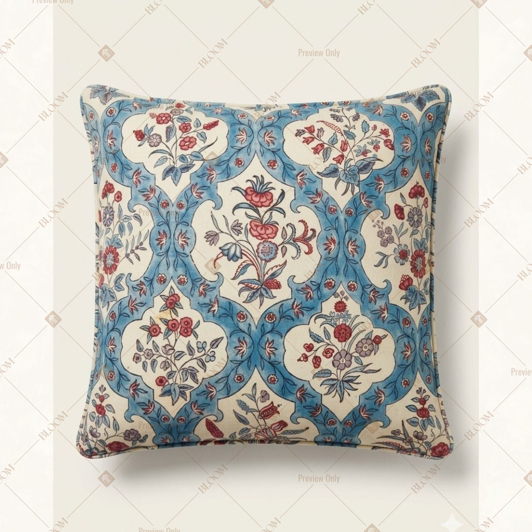Blue Vintage Medallion Cushion Cover Pack of 12
