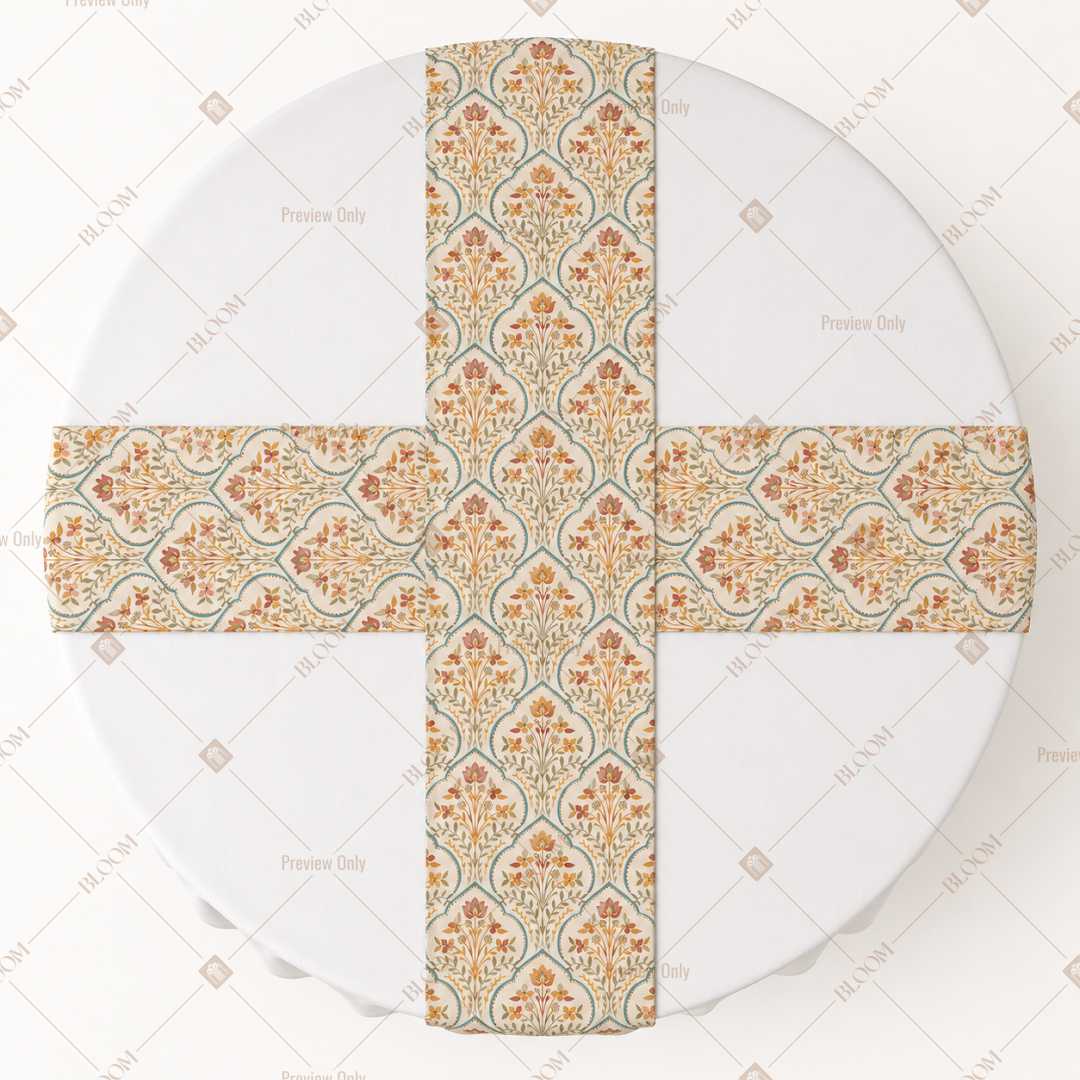 Beige Ornamental Trellis Table Runner Pack Of 12