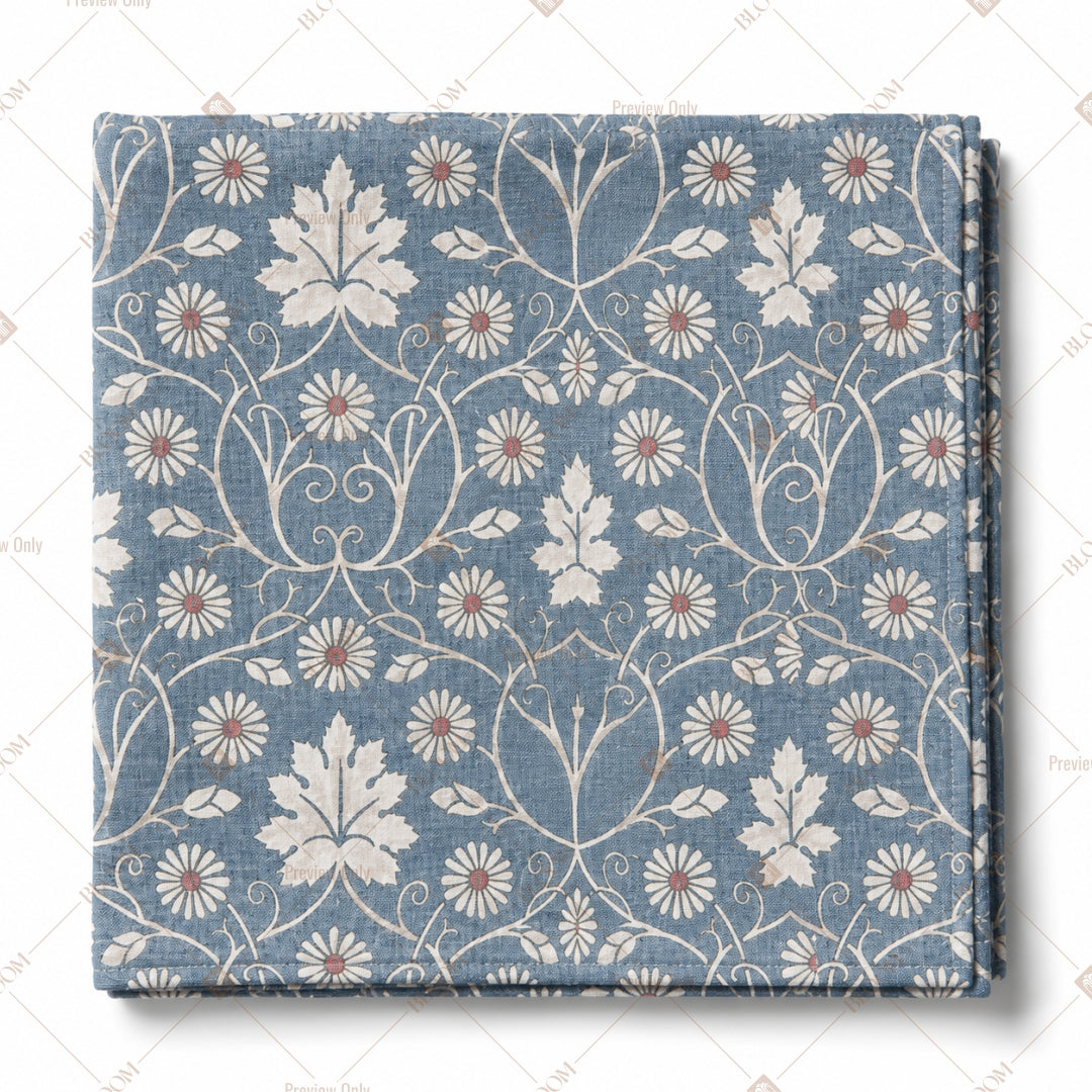 Blue Vintage Floral Pattern Design