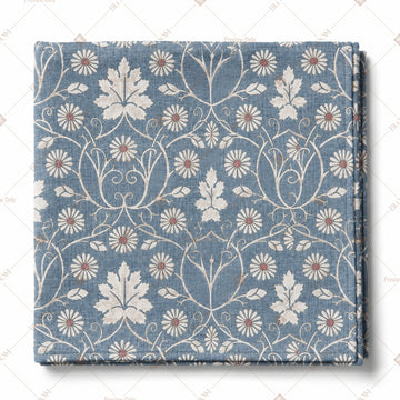 Blue Vintage Floral Pattern Design