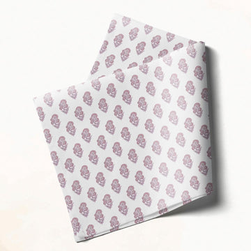 White with Pink Floral Repeats: Napkins 18" X 18" - Pack Of 20