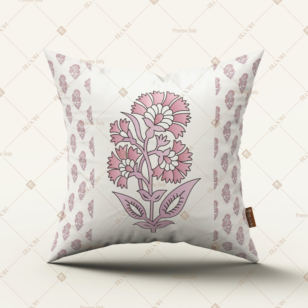 Pink Paisley Block Print Cushion Cover Pack of 12