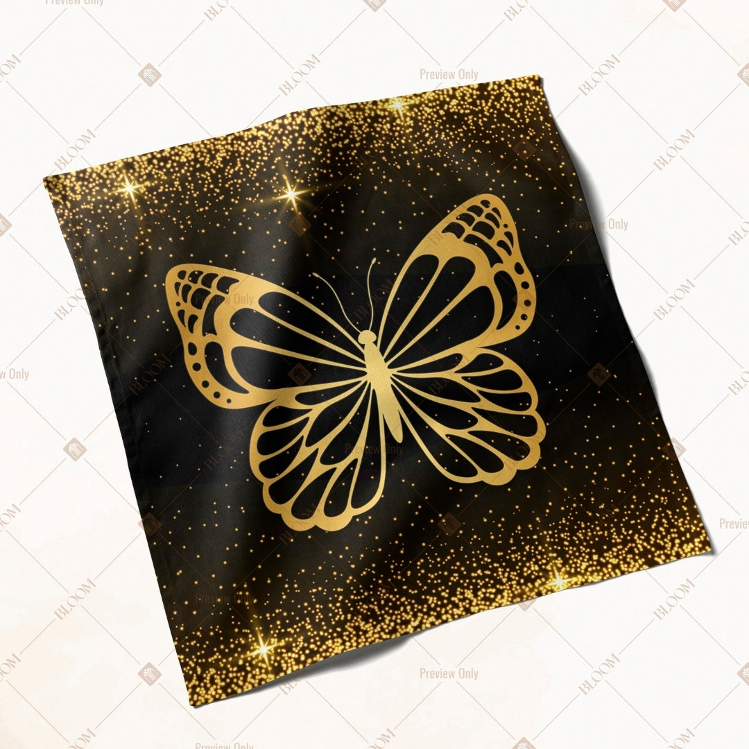 Black Gold Butterfly Napkin Pack of 20