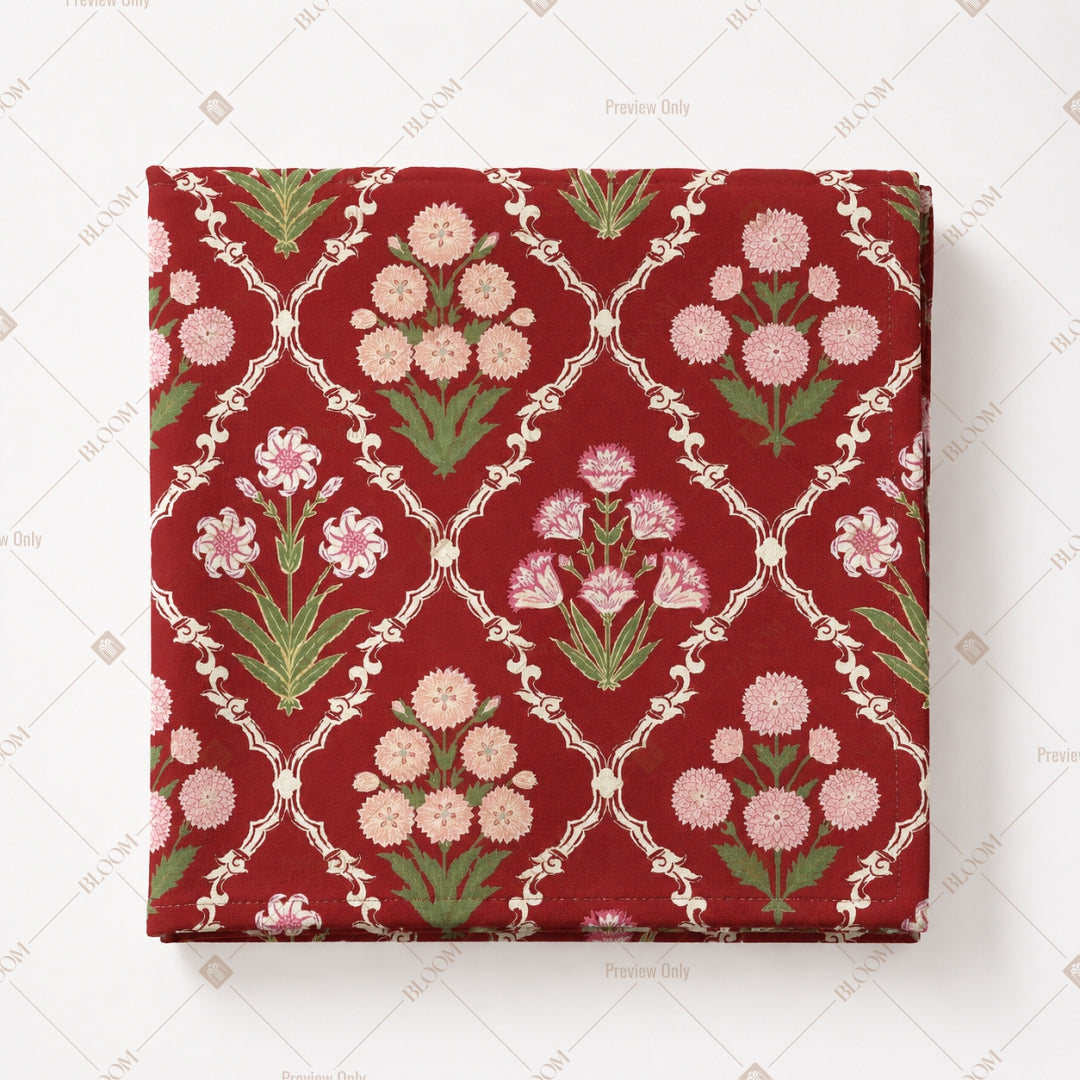 Red Folk Art Pattern Design