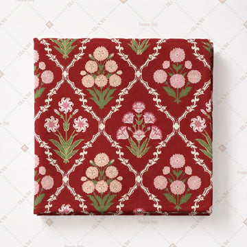 Red Folk Art Pattern Design