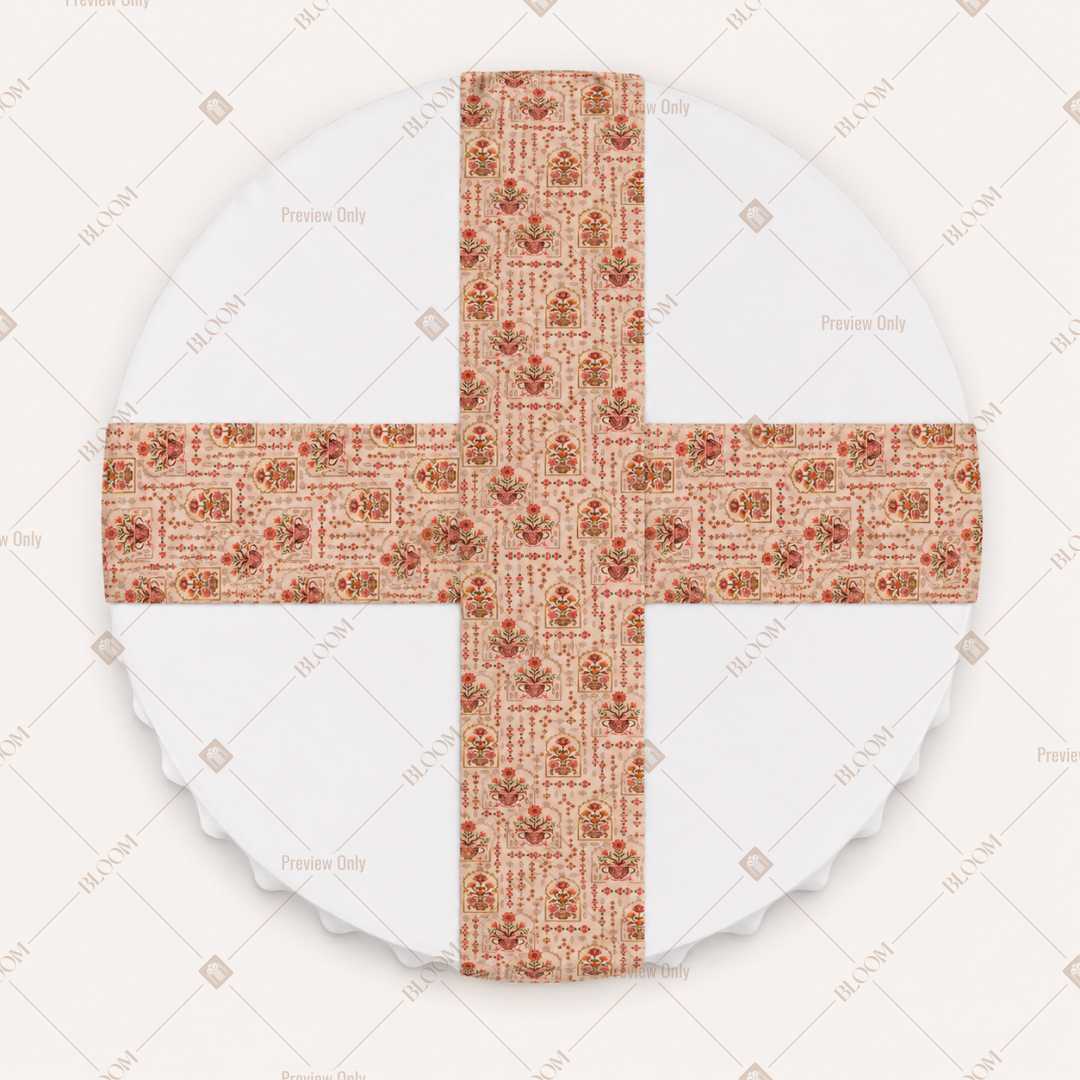Terracotta Floral Vine Table Runner Pack Of 12