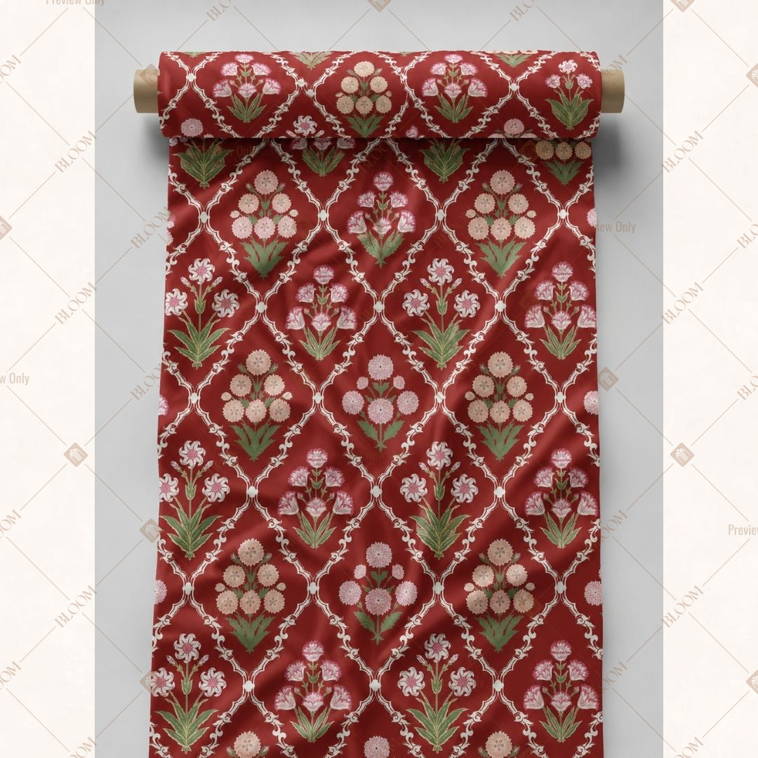 Ruby Damask Fabric Roll Pack of 25