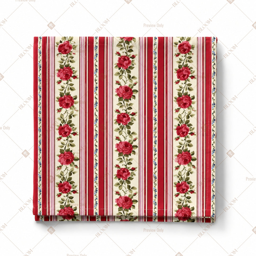 Red Stripe Floral Pattern Design