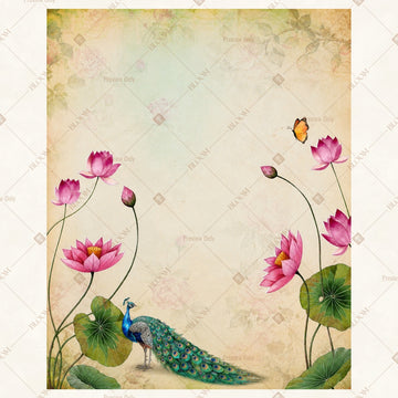 Minimal Pink Lotus Floral Portrait Rectangle Backdrop