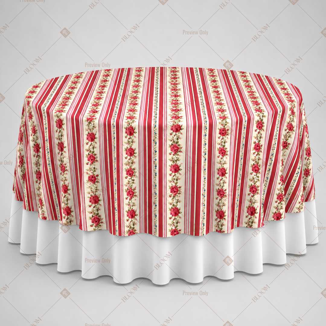 Red Folk Stripe Table Overlay Pack of 6