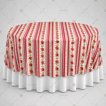 Red Folk Stripe Table Overlay Pack of 6