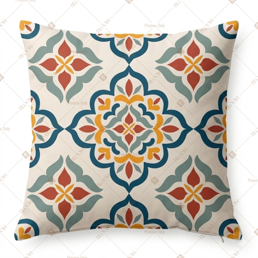 Colorful Moroccan Tile Cushion Cover Pack of 12