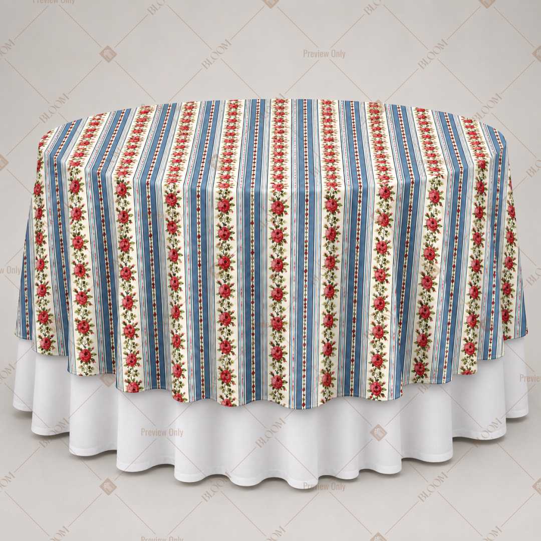 Blue Folk Stripe Table Overlay Pack of 6