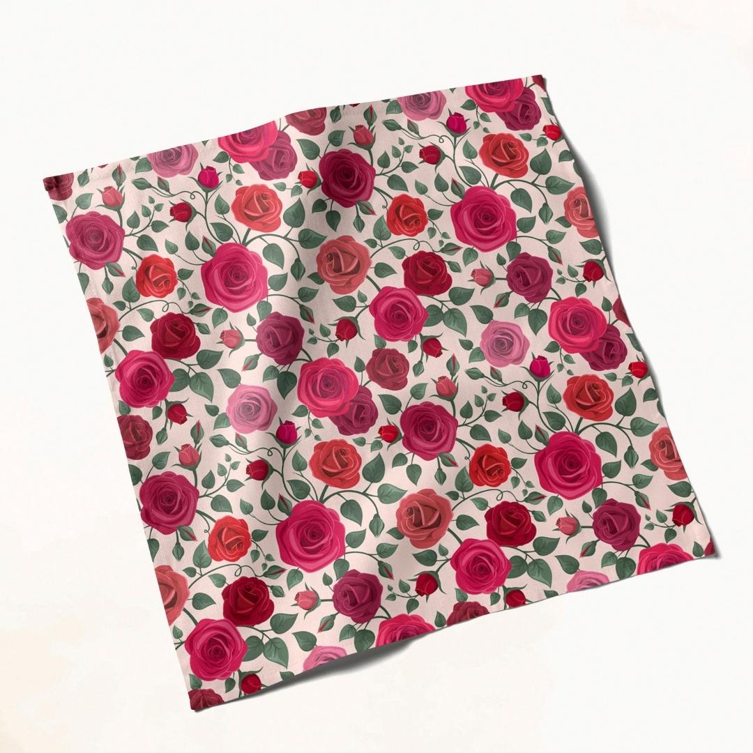 Multicolor Rose Print: Napkins 18" X 18" - Pack Of 20