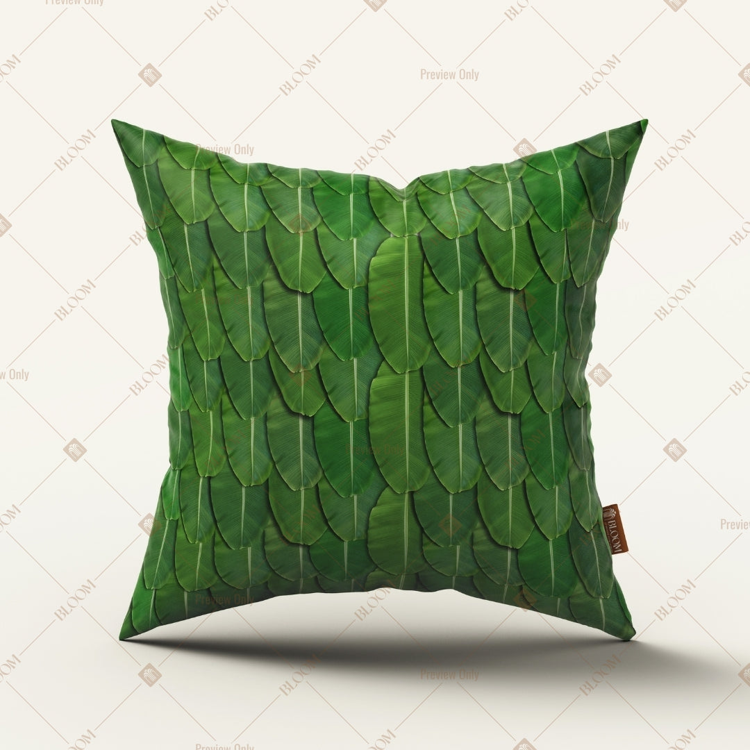 Green Bamboo Botanical Cushion Cover Pack of 12