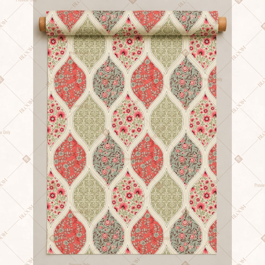 Pink Diamond Motif Fabric Roll Pack of 25