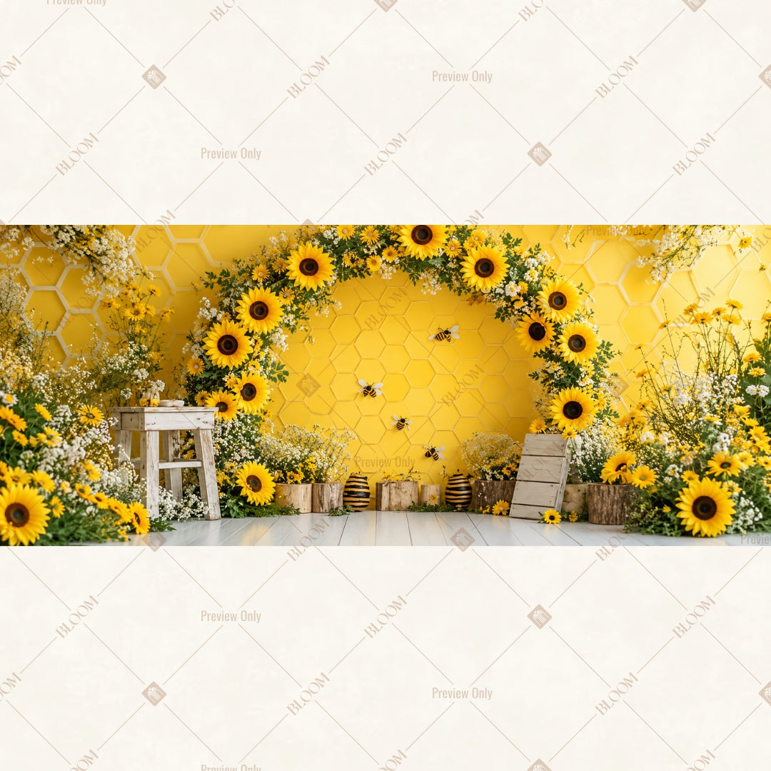 Sunflower Garden Stage Wide Backdrop