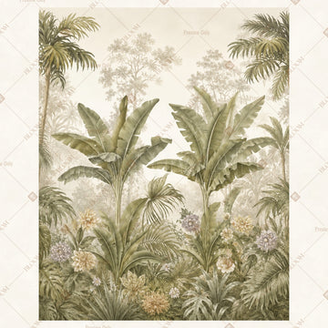 Tropical Palm Forest Portrait Rectangle Backdrop