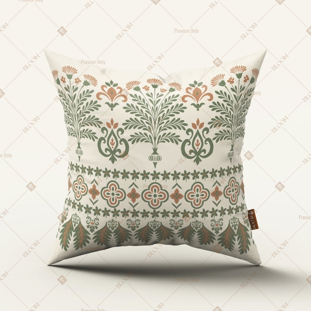Beige Floral Border Cushion Cover Pack of 12
