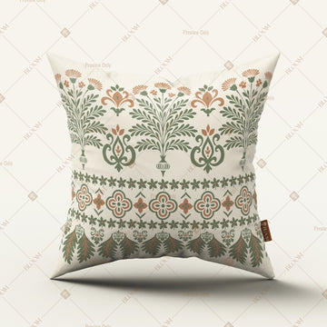 Beige Floral Border Cushion Cover Pack of 12