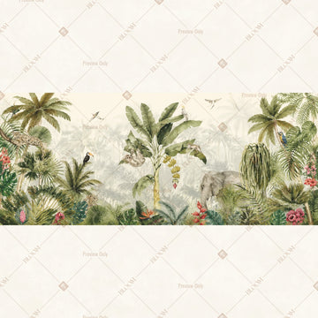 Tropical Botanical Border Wide Backdrop