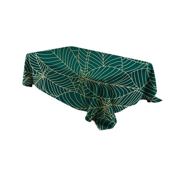 Teal Leaf Rectangle Table Cover - Pack Of 6