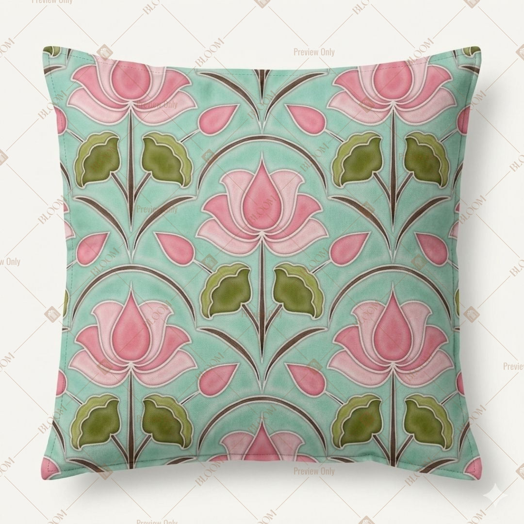 Pastel Lotus Floral Cushion Cover Pack of 12