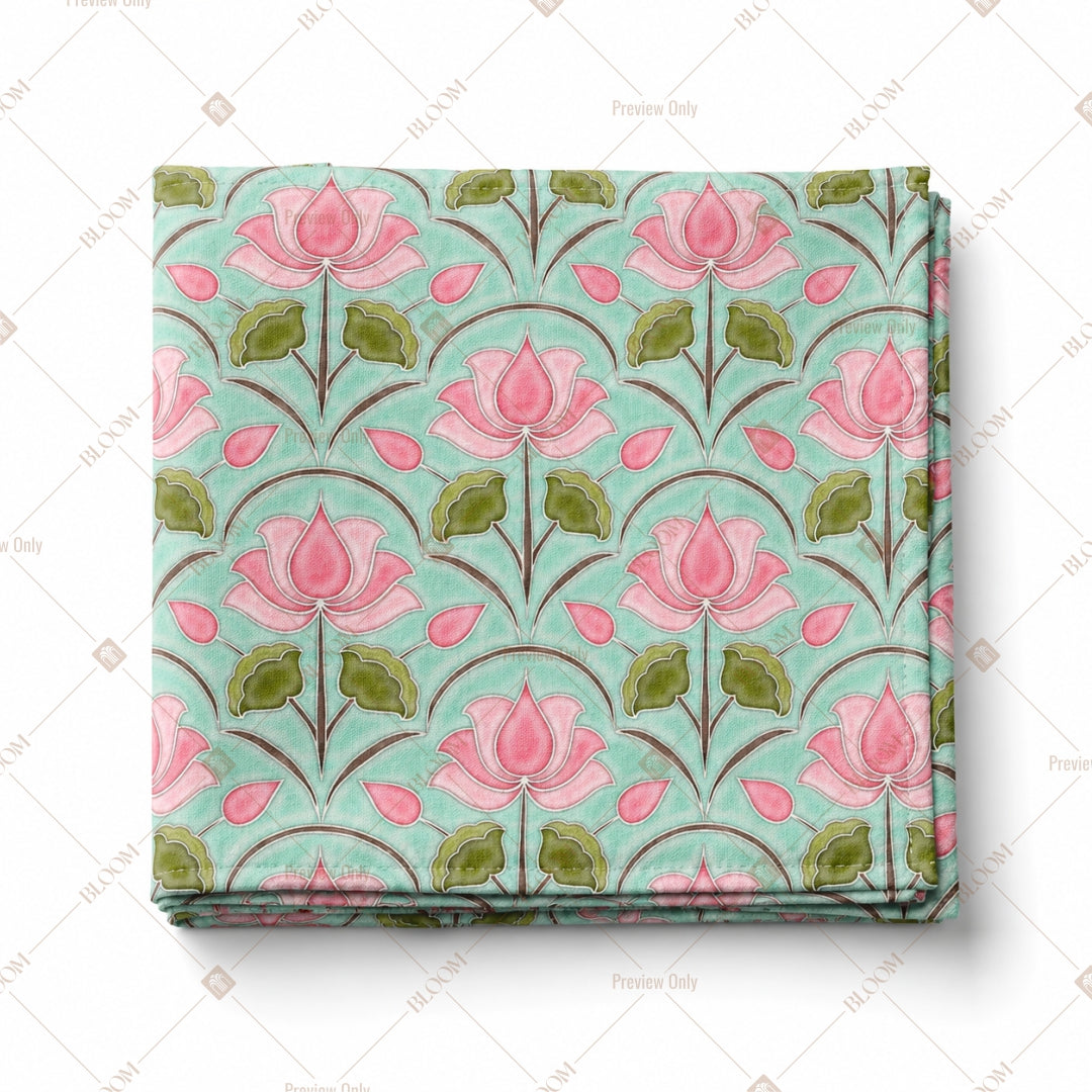 Pink Lotus Floral Pattern Design