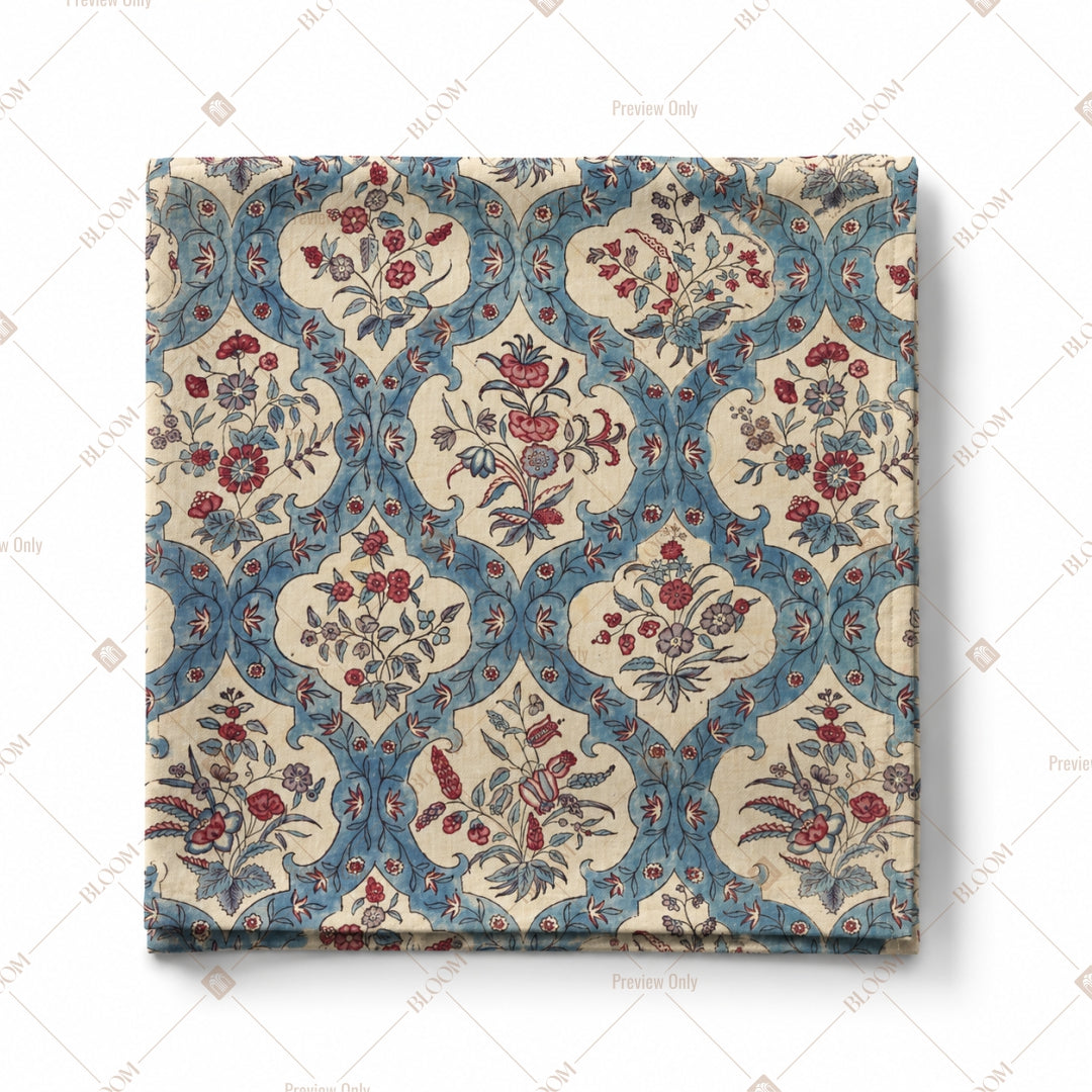 Blue Floral Medallion Pattern Design