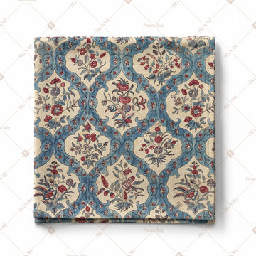 Blue Floral Medallion Pattern Design