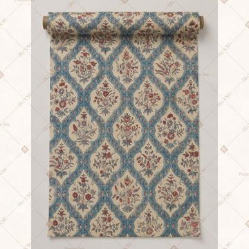 Blue Diamond Damask Fabric Roll Pack of 25