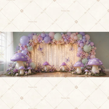 Fantasy Balloon Garden Wide Backdrop