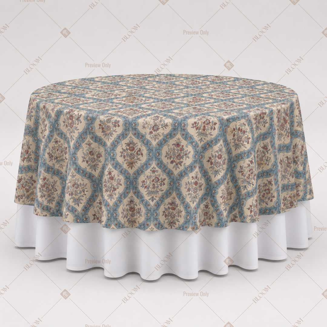 Vintage Blue Medallion Table Overlay Pack of 6