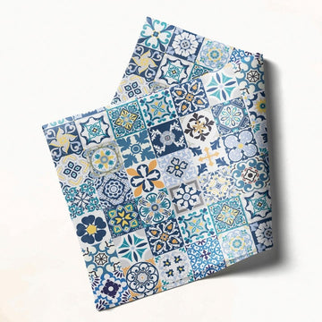 Multicolor Tile Pattern: Napkins 18" X 18" - Pack Of 20
