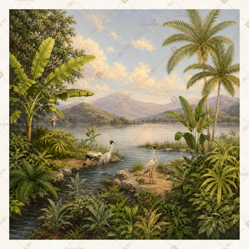Vintage Tropical Valley Square Backdrop