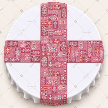 Pink Folk Floral Table Runner Pack Of 12