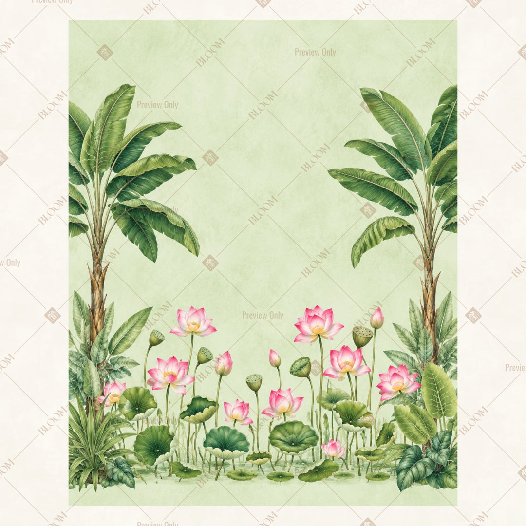 Tropical Palm Floral Portrait Rectangle Backdrop