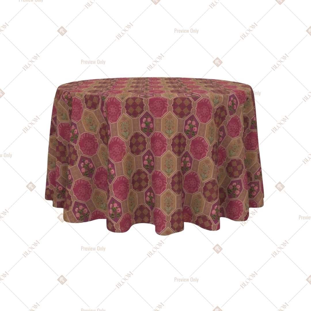 Pink Ornamental Medallion Table Cover Pack Of 6