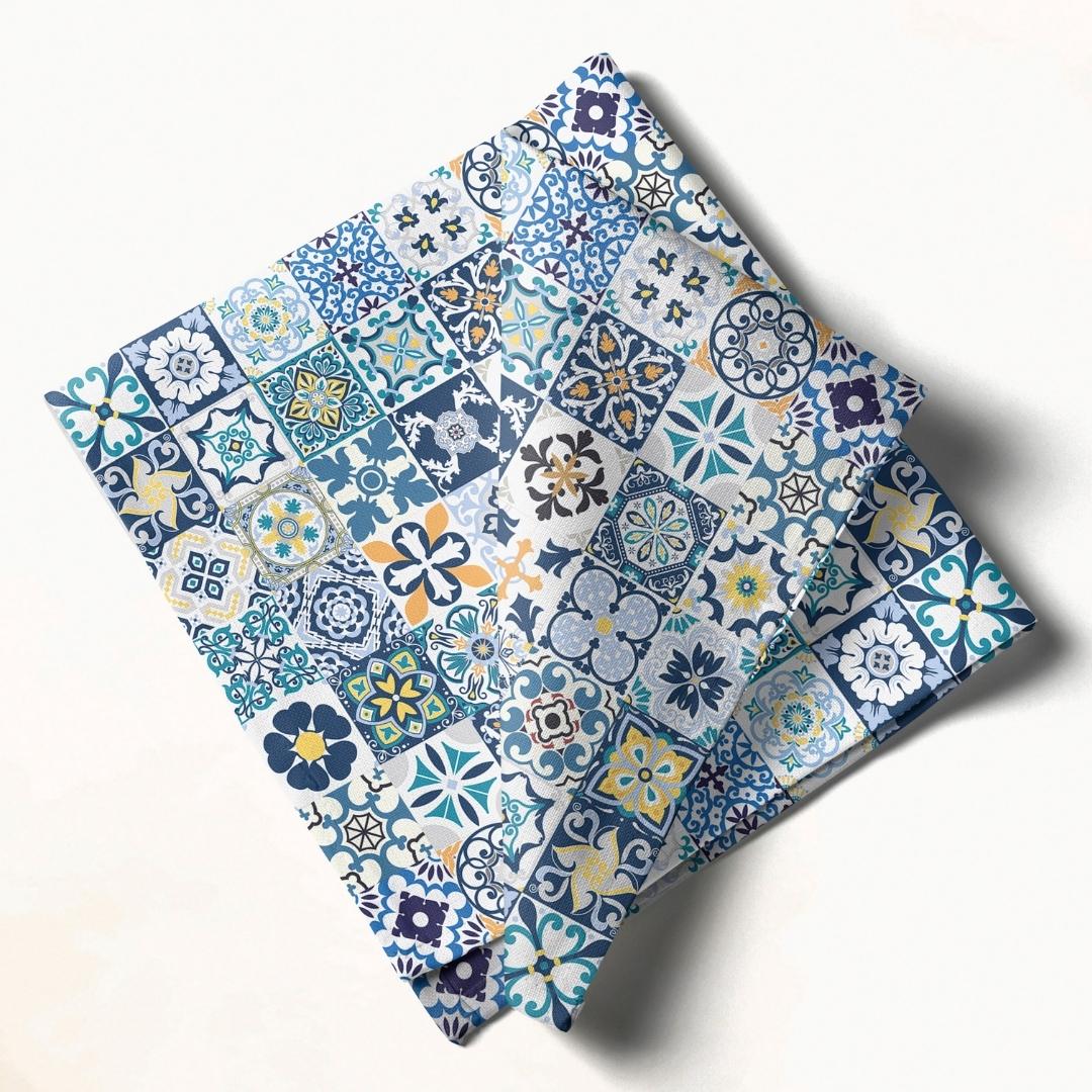 Multicolor Tile Pattern: Napkins 18" X 18" - Pack Of 20