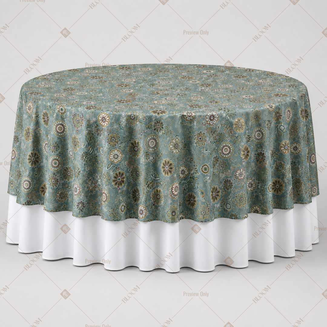 Sage Mughal Floral Table Overlay Pack of 6