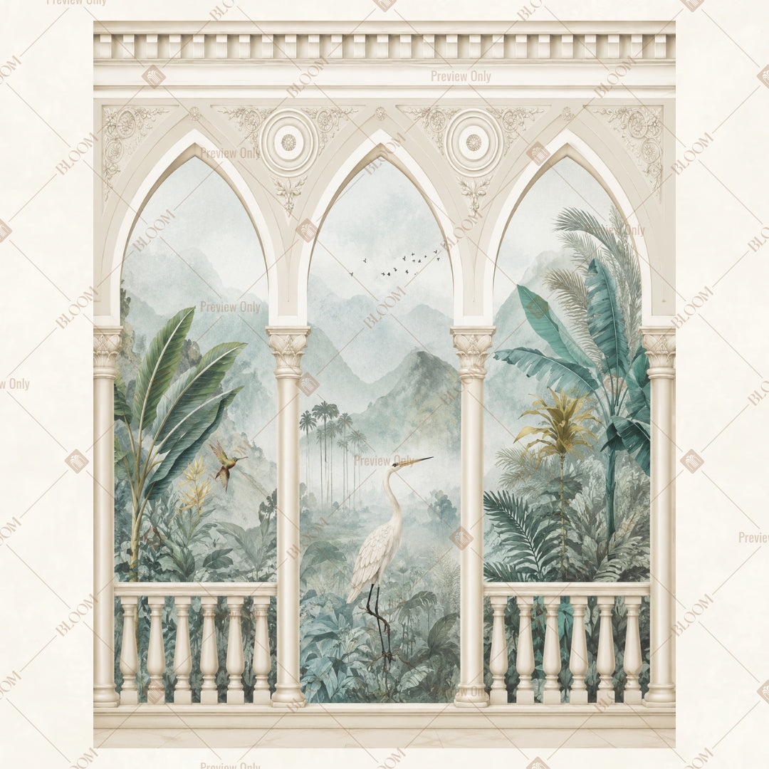 White Cathedral Window Portrait Rectangle Backdrop