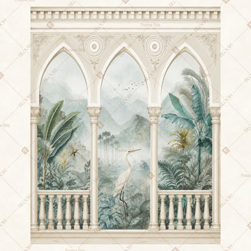White Cathedral Window Portrait Rectangle Backdrop